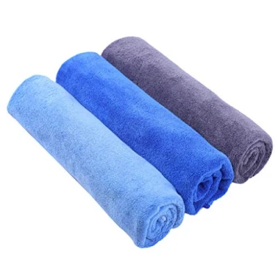 Imagen de BW&amp;HM Toalla Gimnasio Microfibra Deporte Toallas Gym Hombre Mujer Secado rápido 40 x 80 cm Paquete de 3 Gris+Azul+Azul Claro