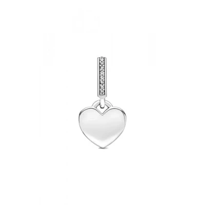 Imagen de PANDORA Colgante de corazón grabado 798761C01, plata, talla única, Metal, circón