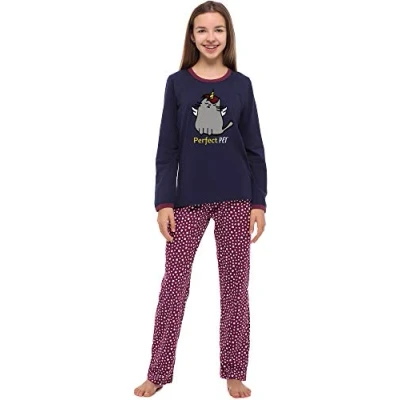 Imagen de Merry Style Pijama Conjunto Camiseta y Pantalones Ropa Niña MS10 192 (Azul Marino/Estrellas, 158)
