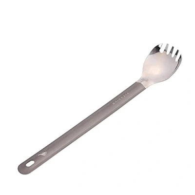 Imagen de TOAKS Titanio mango largo cuchara Spork con tazón pulido cubiertos de camping al aire libre (SLV 14)