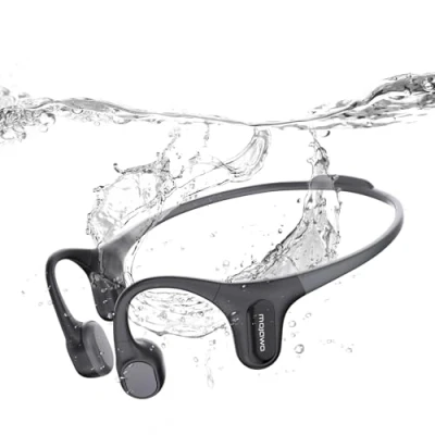 Imagen de mojawa Run Plus Bone Conduction Headphones, IP68 Waterproof Swimming Open Ear Bluetooth Headphones with Mic and 32GB MP3, Wireless Sports Headphone for Running, Swimming, Cycling, Black