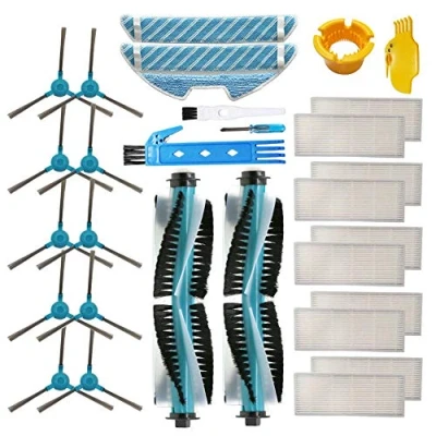 Imagen de BSDY YQWRFEWYT Kit de Accesorios para Cecotec Conga 1290 1390 Robot Aspiradora Piezas Repuesto Paquete 2 Cepillo Principal, 10 filtros Hepa, cepillos Laterales, trapeadores