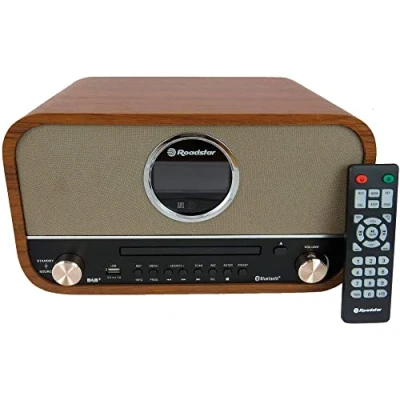Imagen de Roadstar HRA1782ND+BT Equipo de Música Vintage, Radio Dab/Dab+/FM, Reproductor CD MP3, Bluetooth, USB Grabación y Reproducción, AUX IN RCA, Mando a Distancia, Conexión Auriculares, Retro, Madera