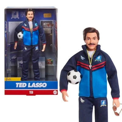 Imagen de Barbie Signature Ted Lasso, muñeco inspirado en la serie, juguete de colección, regalo +3 años (Mattel HJW91)