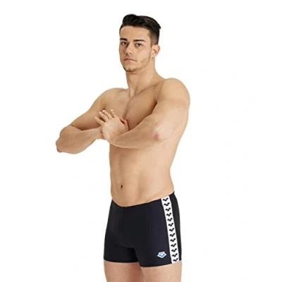 Imagen de Arena Icons Solid Bañador corto para hombre, Negro, 95