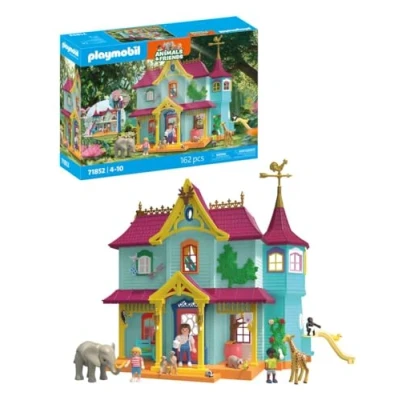 Imagen de PLAYMOBIL Animals &amp; Friends Villa Multicolor de Animales Juguete para Mayores 4 años Regalo Ideal niños Estimula la Creatividad con Animales, Figuras y Accesorios 71852