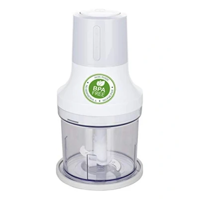 Imagen de Emerio Picadora universal con depósito de 500 ml volumen, 260 W, multipicadora eléctrica 2 cuchillas acero inoxidable para picar carne, cebollas, frutas, verduras