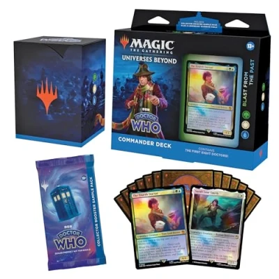 Imagen de Magic The Gathering Mazo de Commander Doctor Who, Blast from Past (mazo 100 Cartas, sobre coleccionista con 2 Cartas Muestra + Accesorios) (Versión en Inglés)