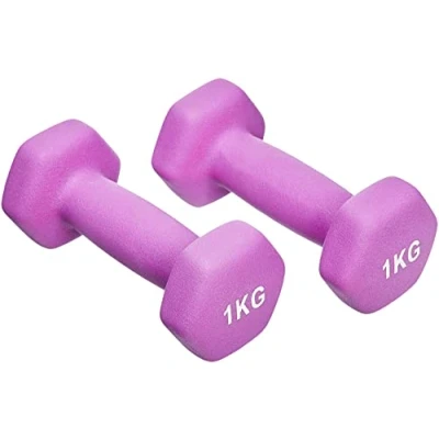 Imagen de Amazon Basics Par de mancuernas neopreno, 2 x 1 kg, Rosa