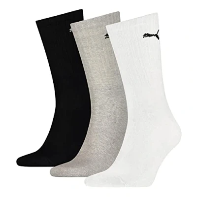 Imagen de PUMA Crew Sock Calcetines, Blanco (white / grey black), 43 46 Unisex adulto