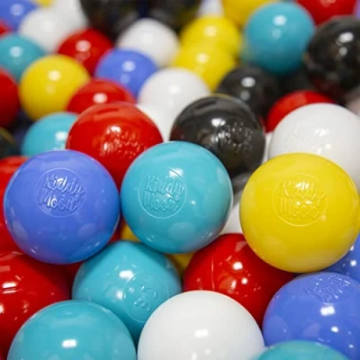 Imagen de KiddyMoon 1200/6Cm ∅ 6Cm Bolas Colores De Plástico para Piscina Niños, Negro/Blanco/Azul/Rojo/Amarillo/Turquesa