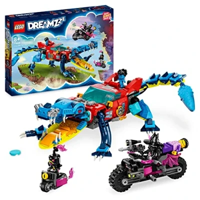 Imagen de LEGO DREAMZzz 2 en 1 Coche Cocodrilo de Juguete, Construye un Monster Truck o Vehículo Cocodrilo, Incluye Minifiguras Cooper, Jayden y Cazador Nocturno la Serie Televisión 71458