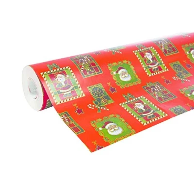 Imagen de Clairefontaine 211302C Una bobina de Papel regalo alianza 60 g 50 x 0,70 m Diseño: Papá Noel, Navidad Tradicional, Mosaico Embalaje regalo, ideal para embalajes profesionales