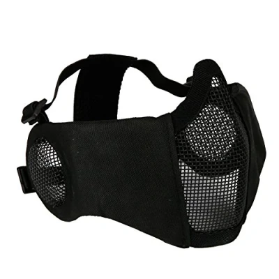 Imagen de NC máscara de Malla Plegable Airsoft Media táctica Militar con protección para los oídos, Adecuada Paintball, Airsoft/BB/CS
