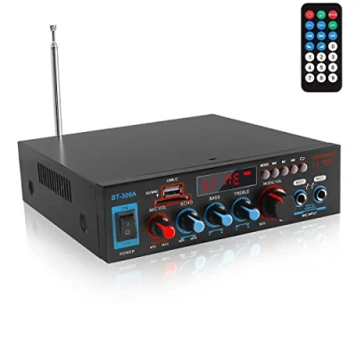 Imagen de Etlephe Amplificador Audio, 800W HiFi, Estéreo Bluetooth 5.0, 12V 220V, FM Radio Portátil SD Card/USB Input/FM Radio, para el hogar o tu Coche
