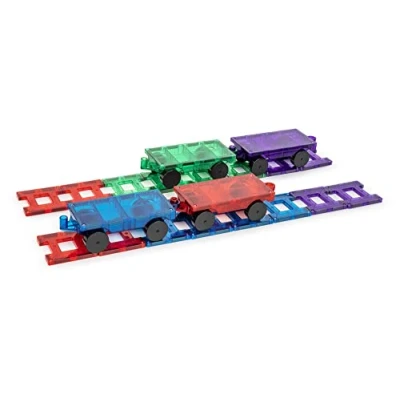 Imagen de Playmags 20 Piezas Juego de Tren: Ahora, con Fuertes imanes, Robusto, Duradero estupendo la Vivid Borrar Color los Azulejos