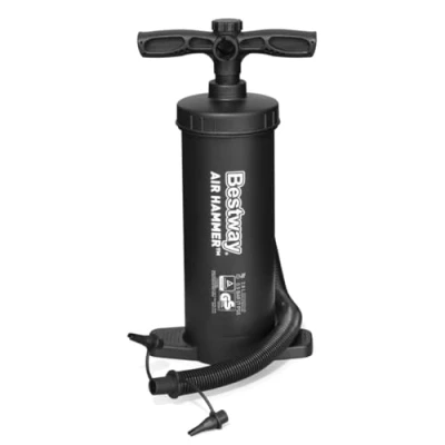 Imagen de BESTWAY 62086 Inflador Manual Air Hammer Inflation Pump 37 cm con Movimientos de Arriba a Abajo Manguera Flexible Tres Boquillas para Diferentes Válvulas