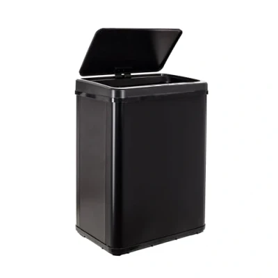 Imagen de WELL HOME MOBILIARIO &amp; DECORACIÓN Cubo de basura inteligente SIN patas con apertura automática o contacto manual, 40L, Alto: 55,5 (x35,5x26), negro.