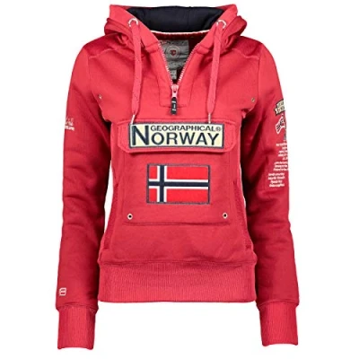 Imagen de Geographical Norway GYMCLASS Lady Sudadera Mujer Bolsillos Kangaroo Caliente Suéter Abrigos Manga Larga Hoodie Tops Casual Abrigo Estilo Granat L Talla 3