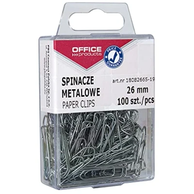 Imagen de Office Products 18082665 19 metal Clips en la caja, 100 unidades, 26 mm), color plateado