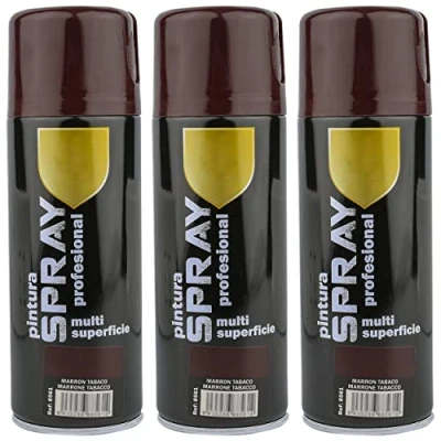 Imagen de H HANSEL HOME Pintura Spray Marron Tabaco 400 Ml Pack de 3 Unidades
