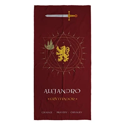 Imagen de LolaPix Toalla Harry Gryffindor. Regalos Personalizados. de Playa. Personalizada con Nombre. Varios diseños. Gryffindor