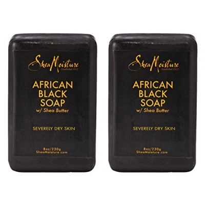 Imagen de Shea moisture Barra de jabón negra africana orgánica con manteca karité, 8 onzas (paquete 2)