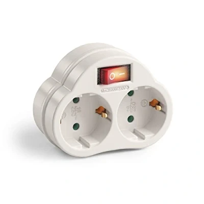 Imagen de Perfect, adaptador de enchufe con interruptor encendido/apagado, blanco