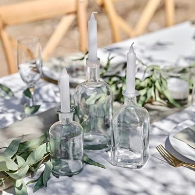 Imagen de Ginger Ray Portavelas de Cristal para decoración Botellas con Velas Bodas y Fiestas, 3 Unidades, Color Verde