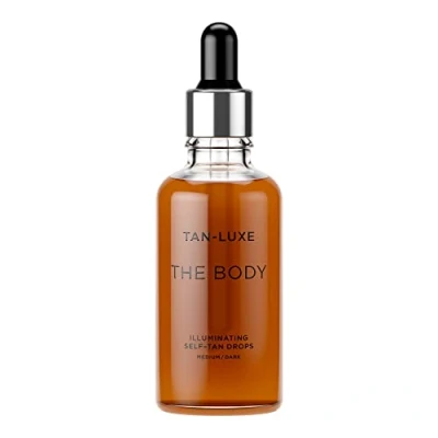 Imagen de Tan Luxe THE BODY gotas autobronceadoras, medio/oscuro (50 ml) Agregue bronceadoras al cuidado de la piel para un bronceado corporal personalizado, libre crueldad animal y vegano