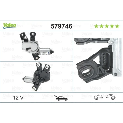 Imagen de VALEO ORIGINAL PART 579746 Motor del Limpiaparabrisas 12 posterior para dirección izquierda/derecha VOLKSWAGEN: Golf 5, Tiguan I norauto, oscaro,
