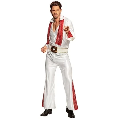 Imagen de Boland BOL83526 Disfraz de Elvis Rock &#039;N Roll Star para adulto, color blanco rojo, M (50/52) (Ciao Srl BOL83526)