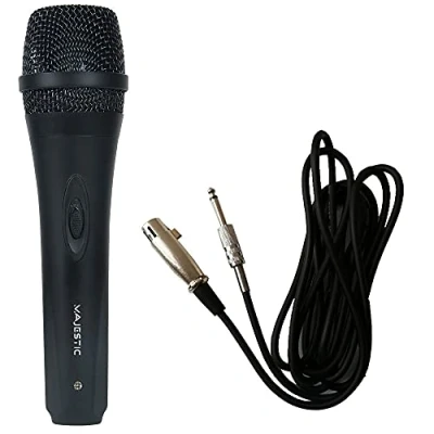 Imagen de Majestic Mic 620 Micrófono dinámico unidireccional con Cable, Jack 6,35 mm, Cable 2,9 Metros, Negro