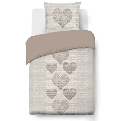 Imagen de juego de funda n�rdica VISION Alice 140 x 200 cm 1 almohada a 65 Beige 100% algod�n