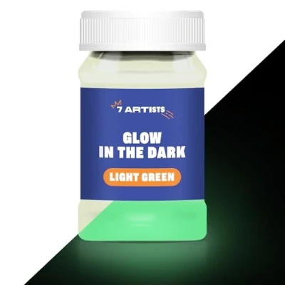 Imagen de 7 Artists Pintura Fluorescente en la Oscuridad Verde Claro 100ml Paint Glow in the Dark Luz Negra Luminiscente Pinturas Neon Brillante
