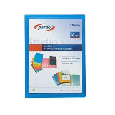 Imagen de Pardo Studio Style Carpeta 30 fundas tapas polipropileno personalizables, color azul