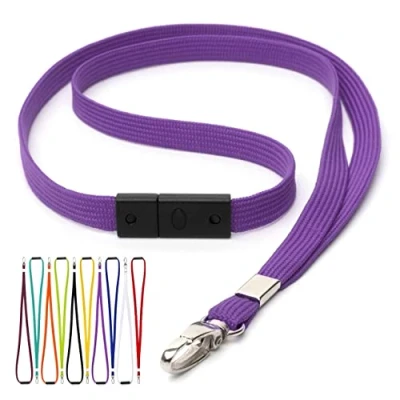 Imagen de CKB LTD Morado Correa para cuello Cordón Cuerda Neck Lanyard Strap Llavero de seguridad el con clip metal giratorio soporte tarjeta identificación Paquete 10 piezas