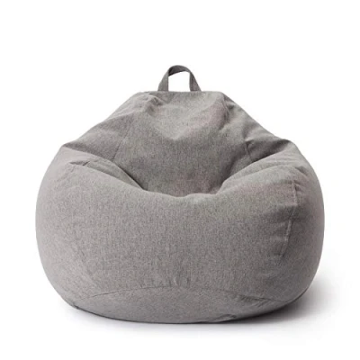 Imagen de Lumaland Puff Pera Comfort Line 90x110x50cm con Taburete Disponible Sillón Relax Moldeable de Interior Infantiles Relleno Incluido 250 litros Volumen [Gris Oscuro]
