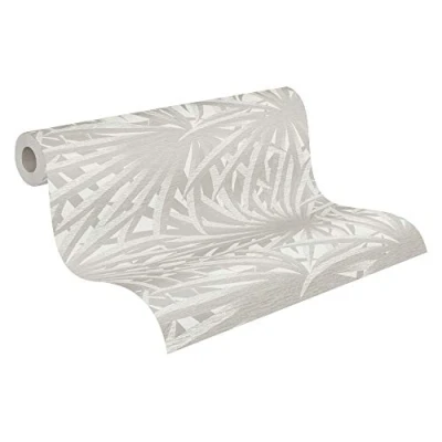 Imagen de Papel pintado Flores Said Marrakesch Metropolitan Stories 2 A.S. Création tejido no 10.05 m x 0.53 Gris Metálico Blanco Fabricado en Alemania 378614 37861 4