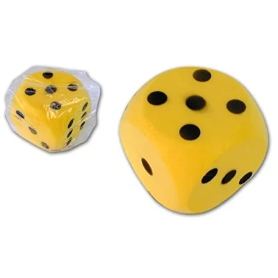 Imagen de Blue Sky Dé Géant Juego al Aire Libre 046523 Amarillo Espuma Juguete para niños de Dados Ligero Mesa Números 16 cm A Partir 3 años