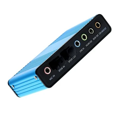 Imagen de LEAGY Tarjeta de Sonido Leagy, Externa 6 Canales USB 2.0 5.1 Envolvente óptico S/PDIFIFI, Adaptador Audio para PC, Azul