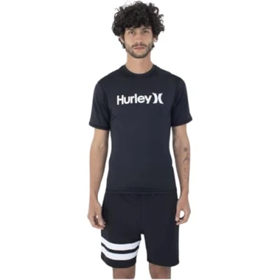 Imagen de Hurley OAO Quickdry Rashguard SS Camisa de protección Sarpullido, Negro, S para Hombre