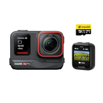 Imagen de Insta360 Ace Pro Kit GPS Ready: Cámara de acción Impermeable diseñada con Leica, Sensor Insignia 1/1,3&quot;, reducción Ruido IA Imagen máxima, 4K a 120fps, Pantalla abatible 2,4&quot; y Funciones