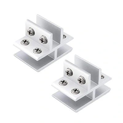Imagen de INCREWAY 2 Piezas Soporte de Cristal, Forma T 10 12mm Ajustable para Estante Cristal Abrazaderas Vidrio
