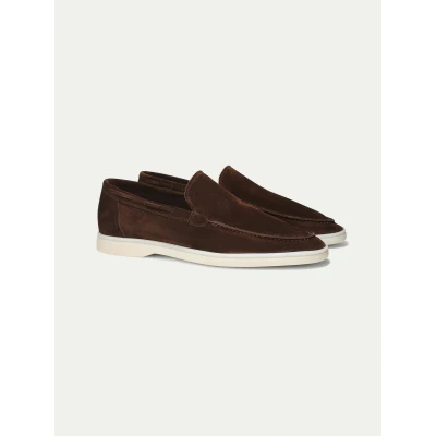 Imagen de Aurélien Yacht Loafers Ante male Marrón Chocolate con Suela Blanca/ Clara Talla 39 Estilo mediterráneo italiano hecho a mano y lujo exclusivo Zapatos