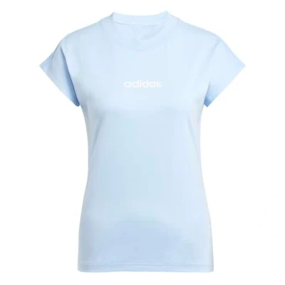 Imagen de adidas Mujer Essentials Linear Cotton T Shirt, Glow Blue/White, S