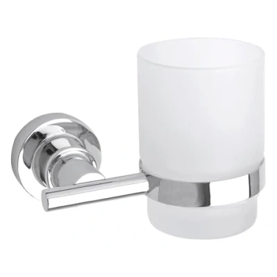 Imagen de Soporte para vaso tesa Luup, metal cromado, autoadhesivo, tecnología de montaje adhesiva, 95 x 120 100 mm