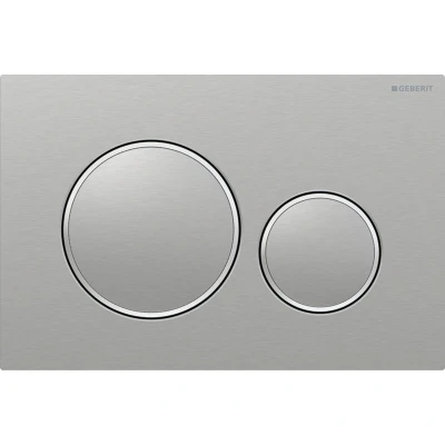Imagen de Placa de accionamiento Geberit Sigma20 para sistema 2 descargas, Color: cepillado, fácil limpiar, recubierto/pulido