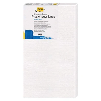 Imagen de KREUL 506090 Solo Goya Stretched Canvas Line, Bastidor 60 x 90 cm en Calidad Premium, Lienzo de algodón imprimado 4 Veces, Ideal para Pinturas al óleo, acrílicas y Gouache, White
