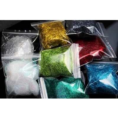 Imagen de Tigofly 8 paquetes de colores 2 g Ice Dubbing Dub hilo ala cuerpo trucha ninfa pesca con mosca materiales atado verde rojo dorado plata perla